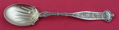 Ice Cream Spoon vermeil  fluted  5 3/4
